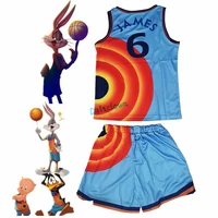 space jam 2 kids jersey vest t shirt shorts cosplay 6 james tune squad 2021 t shirt suit boy girl fashion sportswear clothes