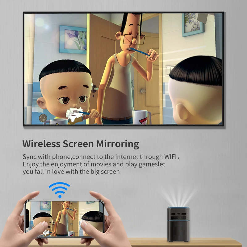 Touyinger D042 7000 мАч аккумулятор DLP портативный проектор Android Mini Beamer 4K светодиодный 5G WiFi