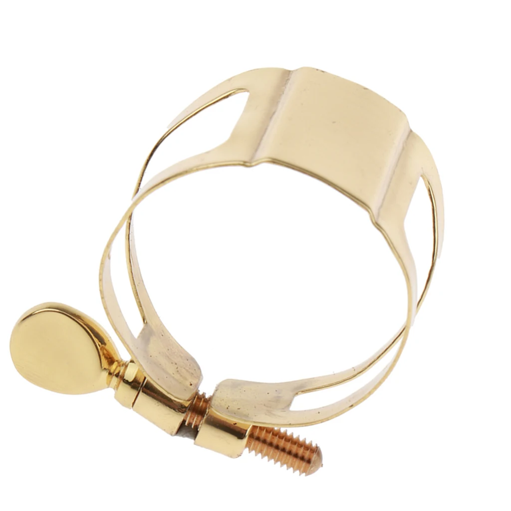 Латунный мундштук для саксофона-тенора Ligature одиночный зажим винт золотой