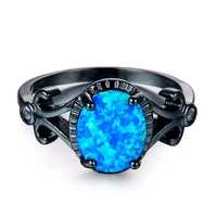 vintage women ring trendy blue resin black ring for women female jewelry accessories anniversary party gift