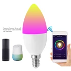 Лампочка Zigbee3.0 для умного дома, лампочка-свеча с контролем RGB + W + C, 5 Вт, с пятисторонней регулировкой яркости, Alexa Google Home Ewelink