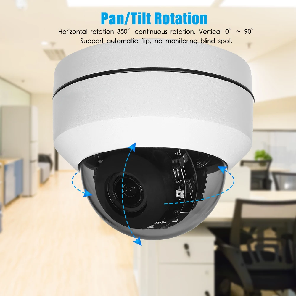 HD 1080P 2MP 5MP PoE Onvif H.265 IR Indoor Mini CCTV безопасность PTZ купол 2.0MP 4X оптический зум домашняя ip