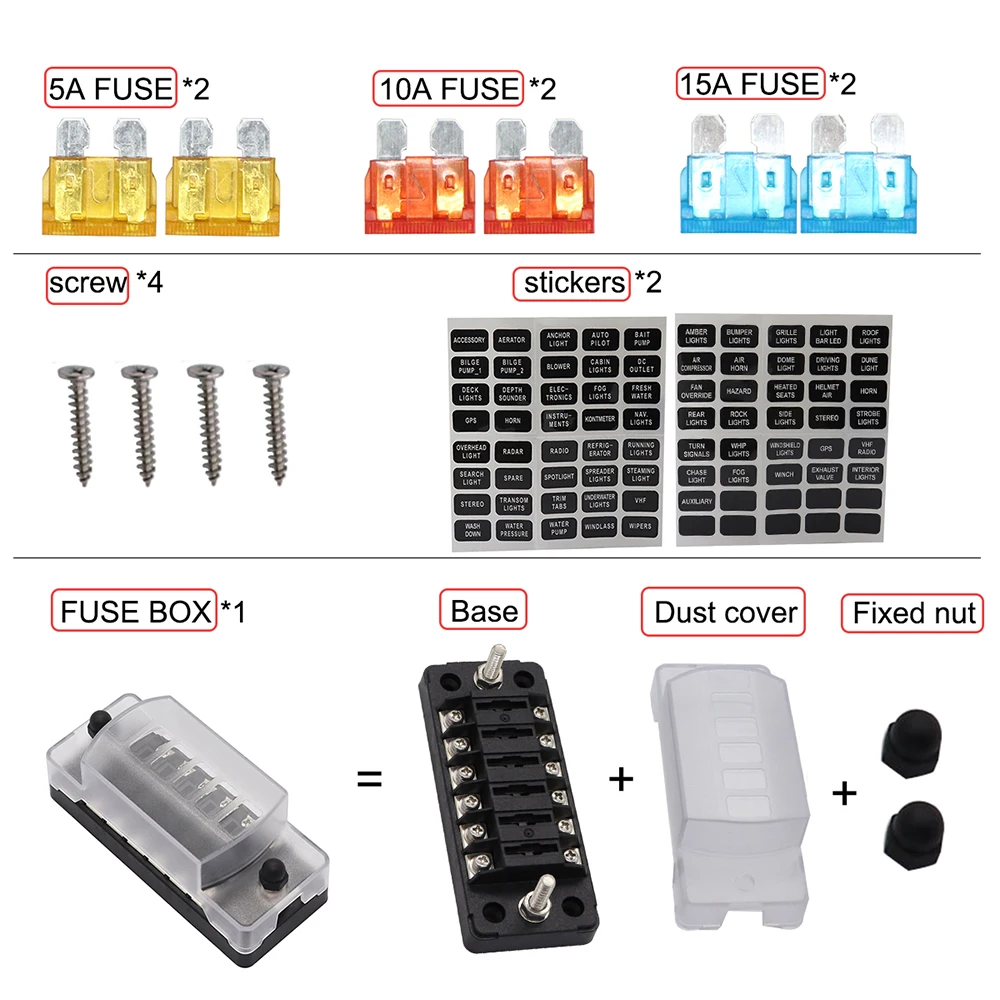 Универсальный автомобильный держатель предохранителя 32V постоянного тока с
