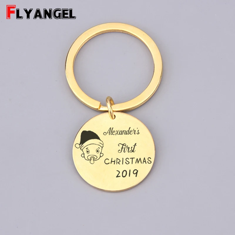 Пользовательское имя и Год Брелок надписи первый брелок для ключей