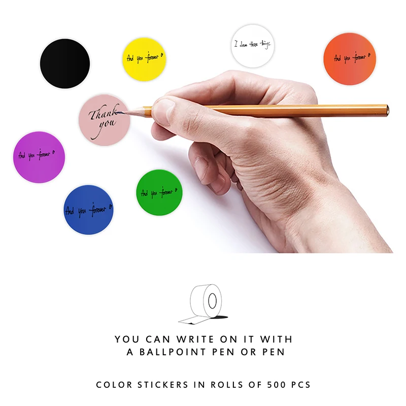 500 шт./рулон 12 цветов цветные наклейки в горошек 1 дюйм канцелярские