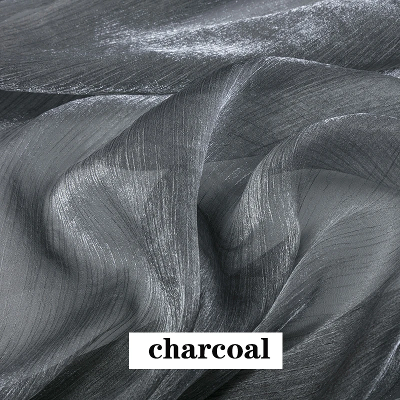 charcoal Ширина 150 см однотонный Блестящий органза ткань тюль, марля, сетка для Свадебная вечеринка сценическое платье DIY Павлиньего хвоста, ручная работа, украшение из ткани - Цвет: charcoal