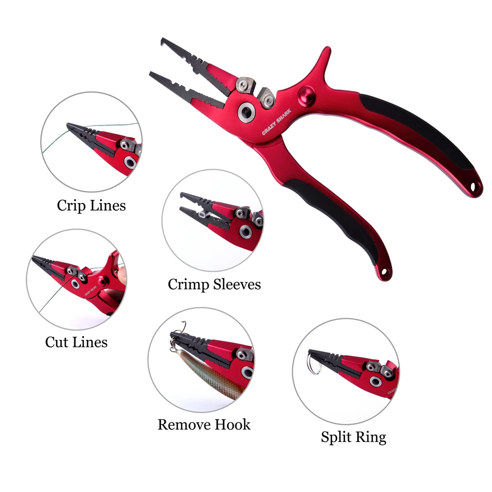 Алюминиевые рыболовные плоскогубцы CrazyShark многофункциональное приспособление