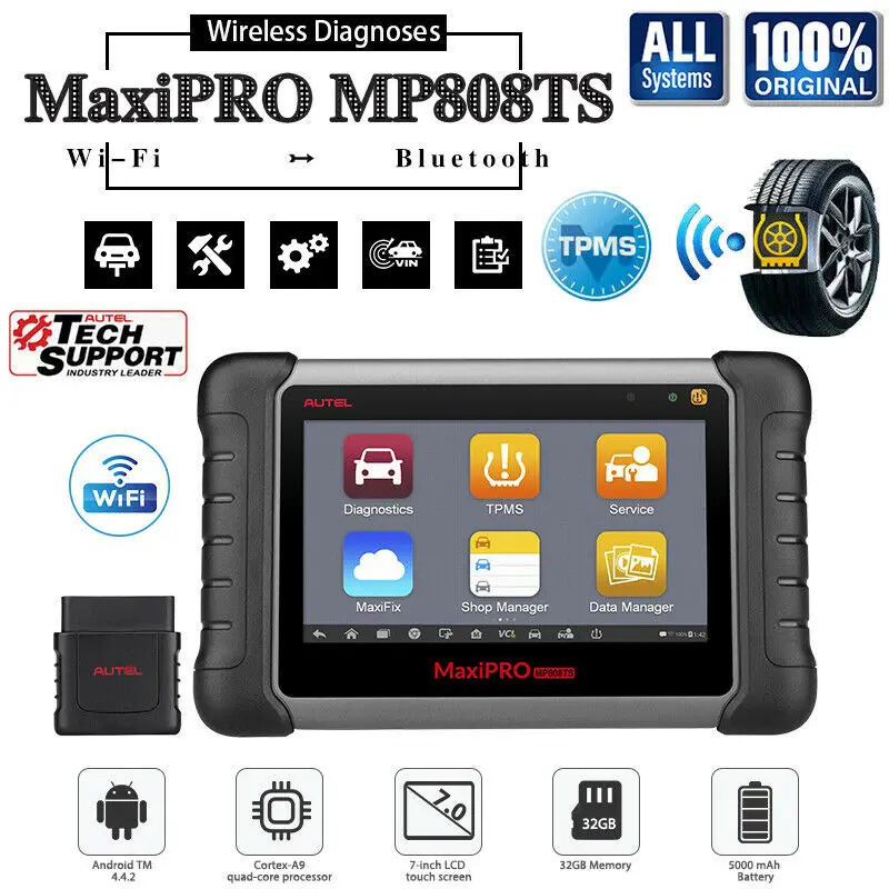 AUTEL MaxiPRO MP808TS OBD2 сканер автомобильный Bluetooth OBDII диагностический инструмент SRS TPMS