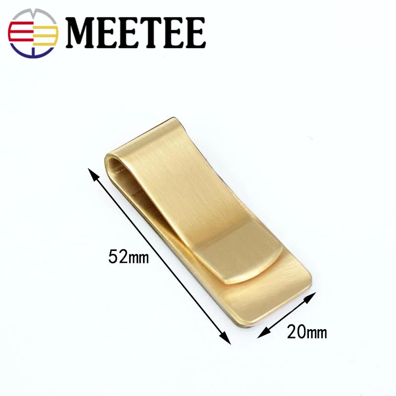 1 шт. Meetee 50*20 мм Ретро латунный толстый стиль зажим Пряжка бумажник для мужчин и