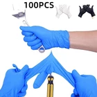 100 шт., одноразовые водонепроницаемые нитриловые перчатки
