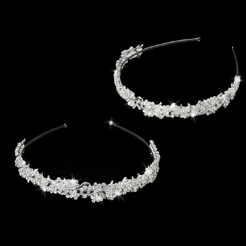 Модные женские ободки диадемы Стразы Украшения для волос Цветы Аксессуары
