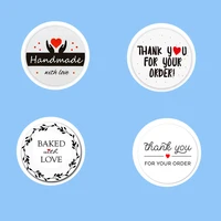 50 500pcsroll handmade round sticker stationery thank you for your order circle gift stickers seal labels