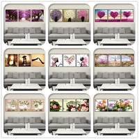 50x50cmx3pcs diy oil painting by number triptych drawing on canvas paint by numbers flowers picture kits canvas wall art decor