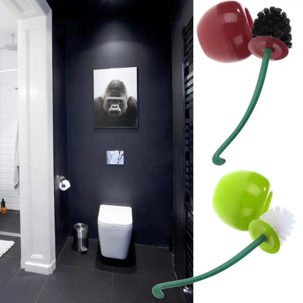 Забавный Вишневый Дизайн Унитаз щетка для чистки ванной комнаты держатель