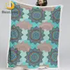 BlessLiving Mandala Plush Blanket Boho Flowers Sherpa Fleece Blanket Patchwork Custom Blanket Colorful Bedspread Koce 150x200cm 1