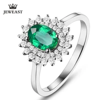 slfd natural emerald 18k pure gold 2020 new hot selling top ring women heart shape ring for ladies woman genuine jewelry