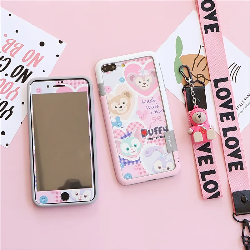 Для iPhone11pro max 8 7Plus противоударный бампер+ Duffy пленка для экрана из закаленного стекла для iPhone Xsmax xr 7 8 plus 6S 11 ремешок