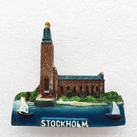 qiqipp swedish landmark stockholm city hall tourism memorial three dimensional landscape refrigerator magnetic sticker hand gift