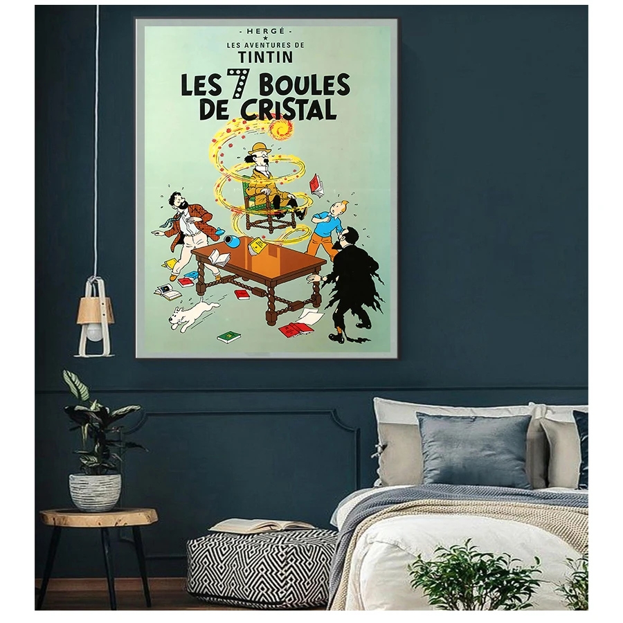 

Картина на холсте с изображением комиксов, винтажная Настенная Наклейка с искусственным покрытием, домашний декор, подарок, приключения Ти...