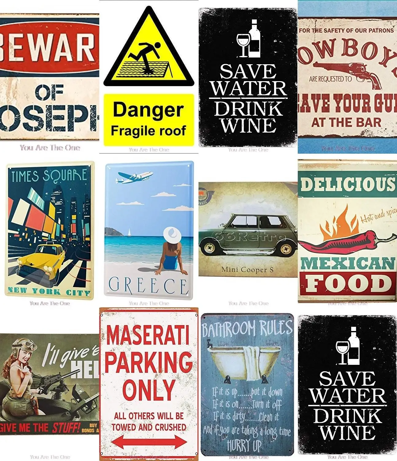 Потертая металлическая жестяная настенная вывеска мексиканская еда опасность