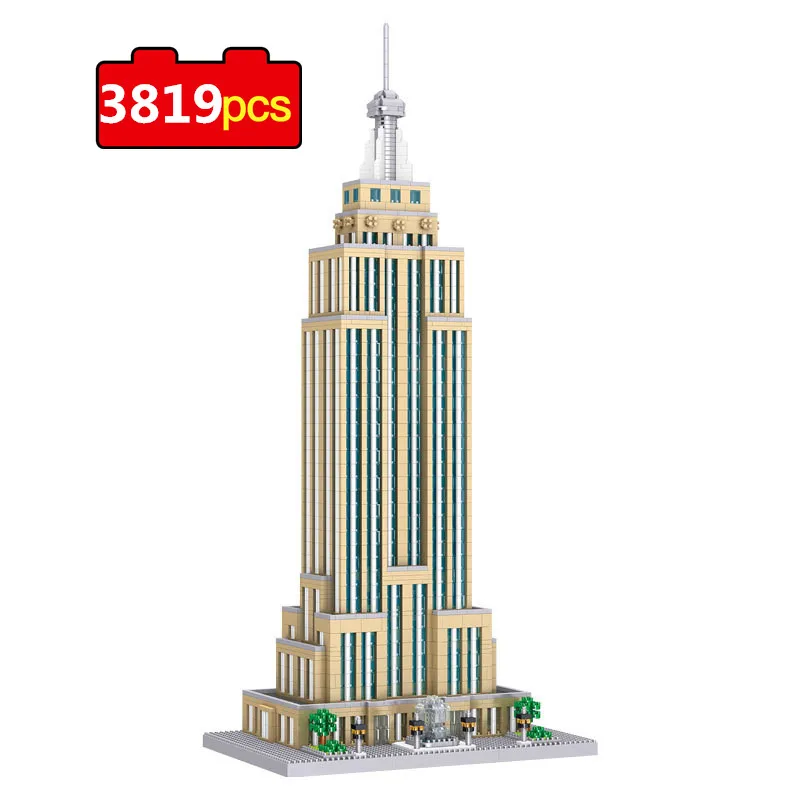 

3819pcs New York Empire State Building Blocks World Architecture 3D Model Mini Diamond Blocks Bricks DIY Toy for Children Gifts