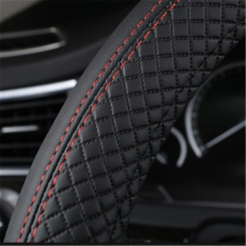 

Universal 38CM Diameter Steering Wheel Cover PU Leather Soft For BMW Benz VW Steering Covers Car Interior Decoration Accessories