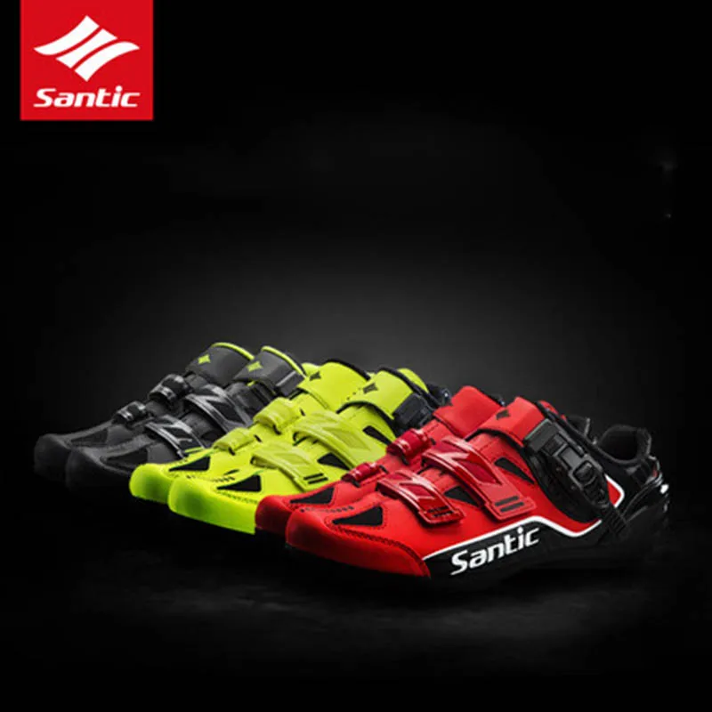 

Santic Men Cycling Shoes Breathable Outdoor Zapatillas Ciclismo Professional Road Bicycle Shoes Non-Slip No-Lock Bike Shoes 8005