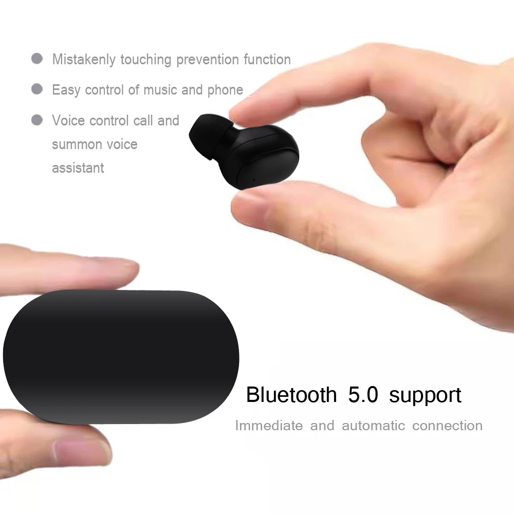 Наушники-вкладыши Tws Bluetooth 5 0 Беспроводной наушники активное Шум отмены бас