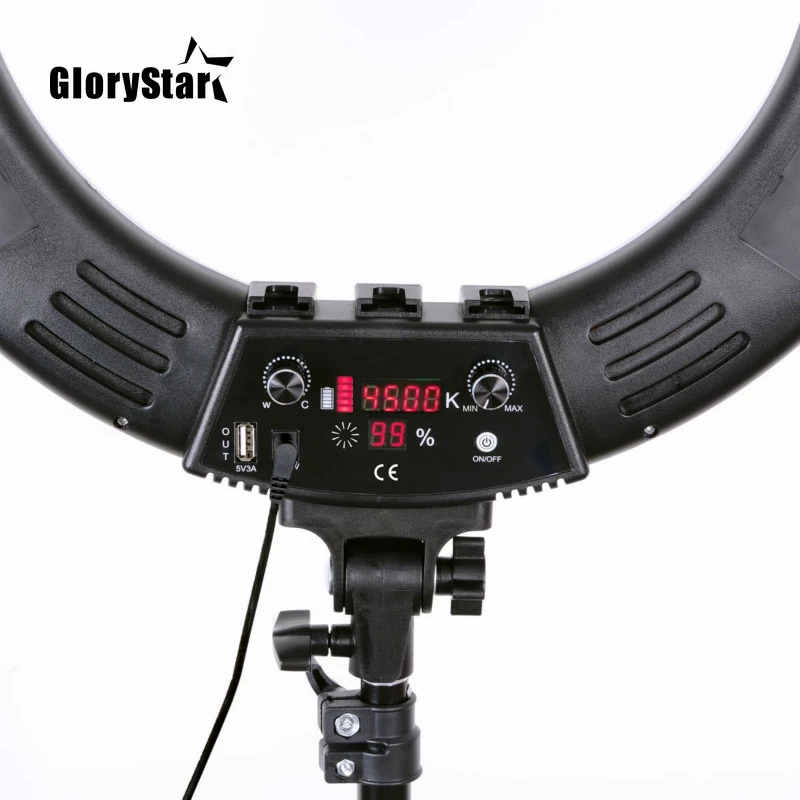 18 inch Dimmable photography ring light 480pcs led beads 60w ringlight lamp makeup tripod batteries rechargeable battery | Электроника