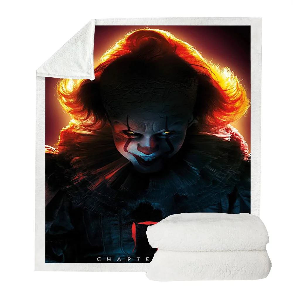 BZKH1372 Stephen King's It Chapter 3d печать путешествия постельные принадлежности выход пледы Флисовое одеяло-покрывало одеяло на искусственном меху диван квилт для софы крышка - Цвет: BZKH1372