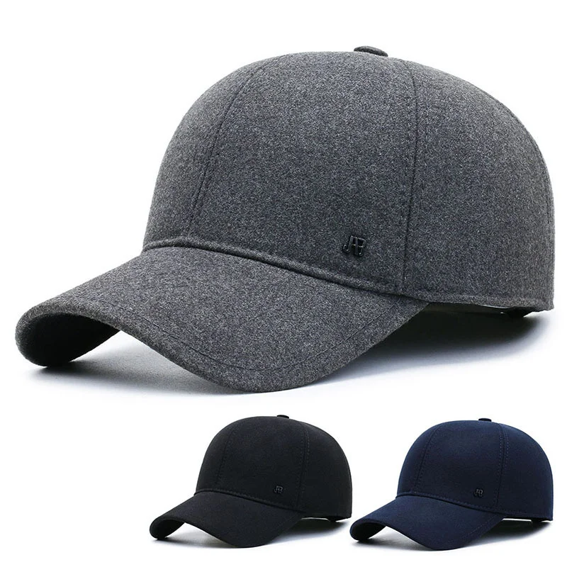

Winter Ear Protective Baseball Cap Hats Fleece Lined Blank Soft Cotton Structured Warm Dad Cap Plush Thickening Plain Dad Hats