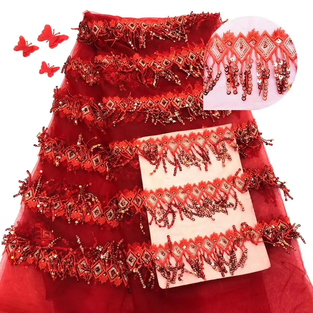 

Cassiel Sequins Lace Fabric High Quality Latest African Lace 2019 French Net African Lace Fabric With Sequins Nigerian Wedding