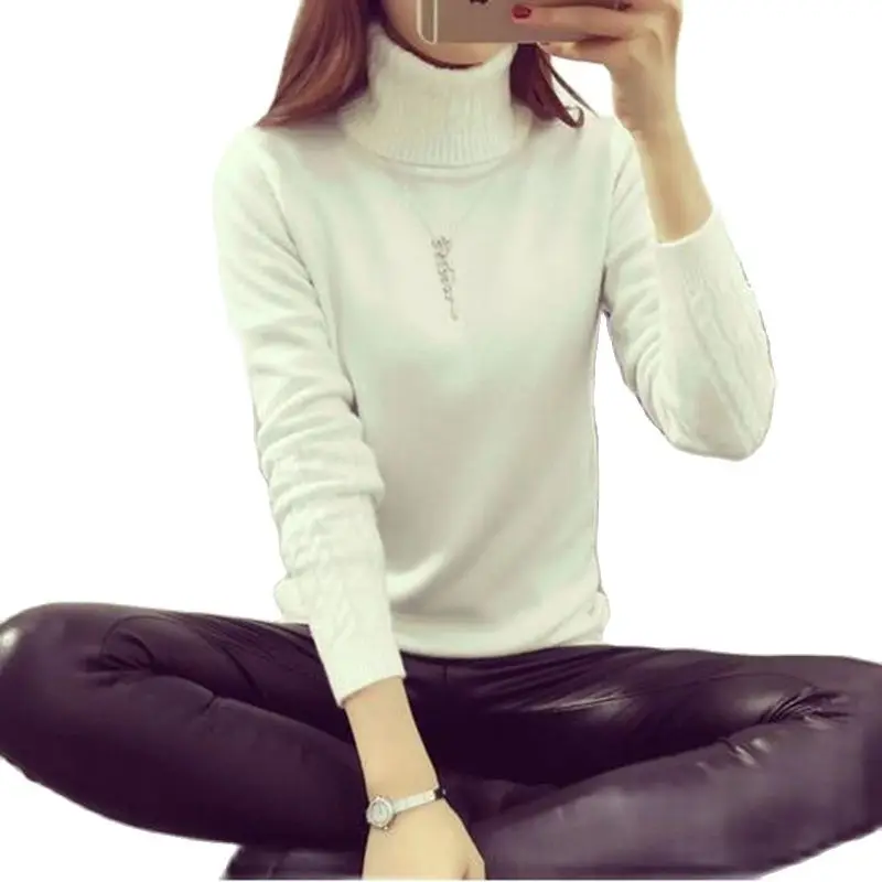 

OHCLOTHING Women Turtleneck Winter Sweater Women 2021 Long Sleeve Knitted Women Sweaters And Pullovers Female Jumper Tricot Tops