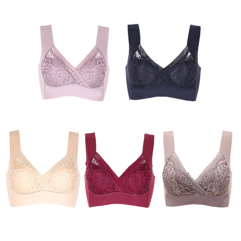 

Lift Stretch Full-Figure Seamless Lace Bra Wireless Push Up Vest Type Bra M2