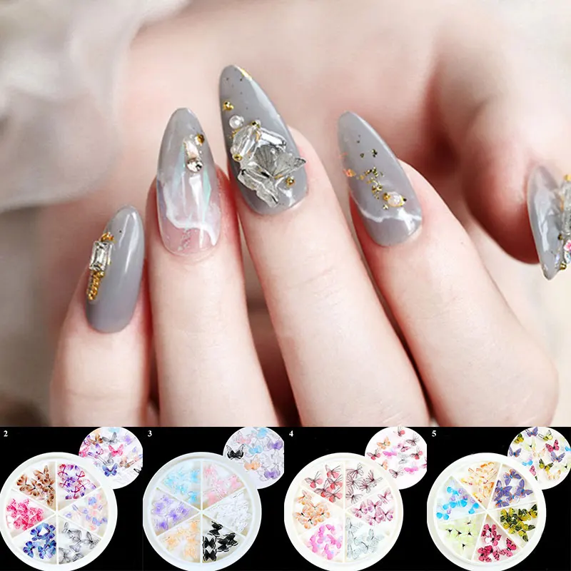 

3D Butterfly Shape Nail Art Decor Crystal Glass Manicure Shinning Rhinestones Zircon DIY Diamond Nail Manicure Tools