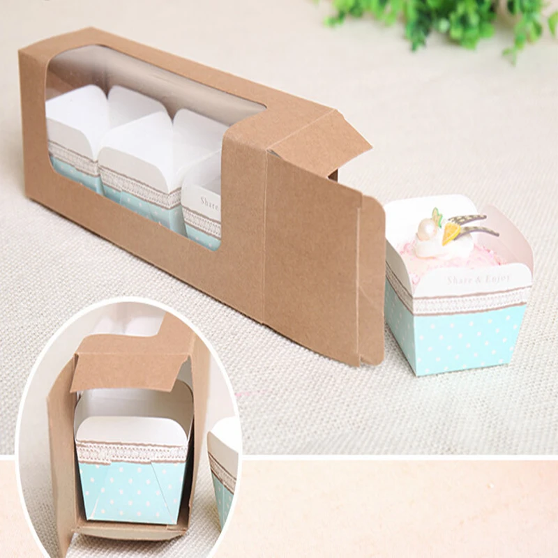 30 шт крафт-бумага подарочные картонные коробки подарочная коробка с прозрачным