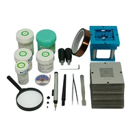 BGA Stencils 184Pcs Template BGA Reballing Station Solder Balls Solder Flux Paste Kit 90MM For Laptop Desktop Chip Reballing