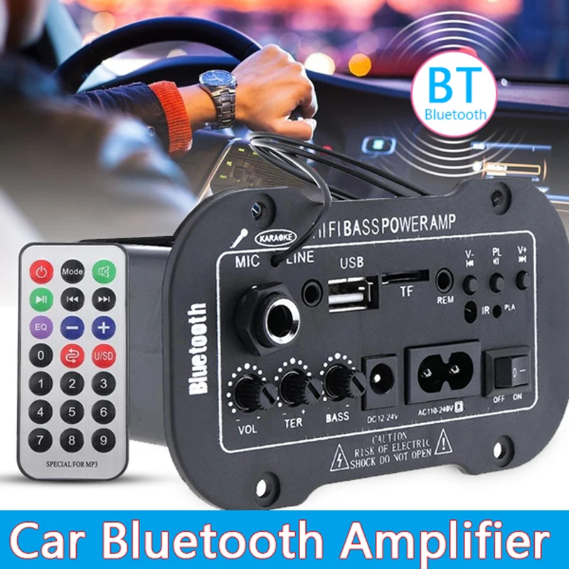

Автомобильный усилитель мощности, 220 В, С Bluetooth 2,1, Hi-Fi, басовым усилителем, стерео радио, цифровой усилитель звука, USB TF с дистанционным управл...