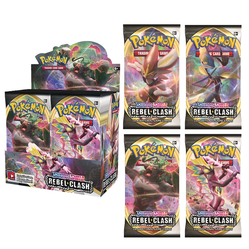 

NEW Pokemon cards 324 Stks/doos Pokemon Tcg: Zwaard & Schild Rebel Clash Booster Box Collectible Trading Card Game Set