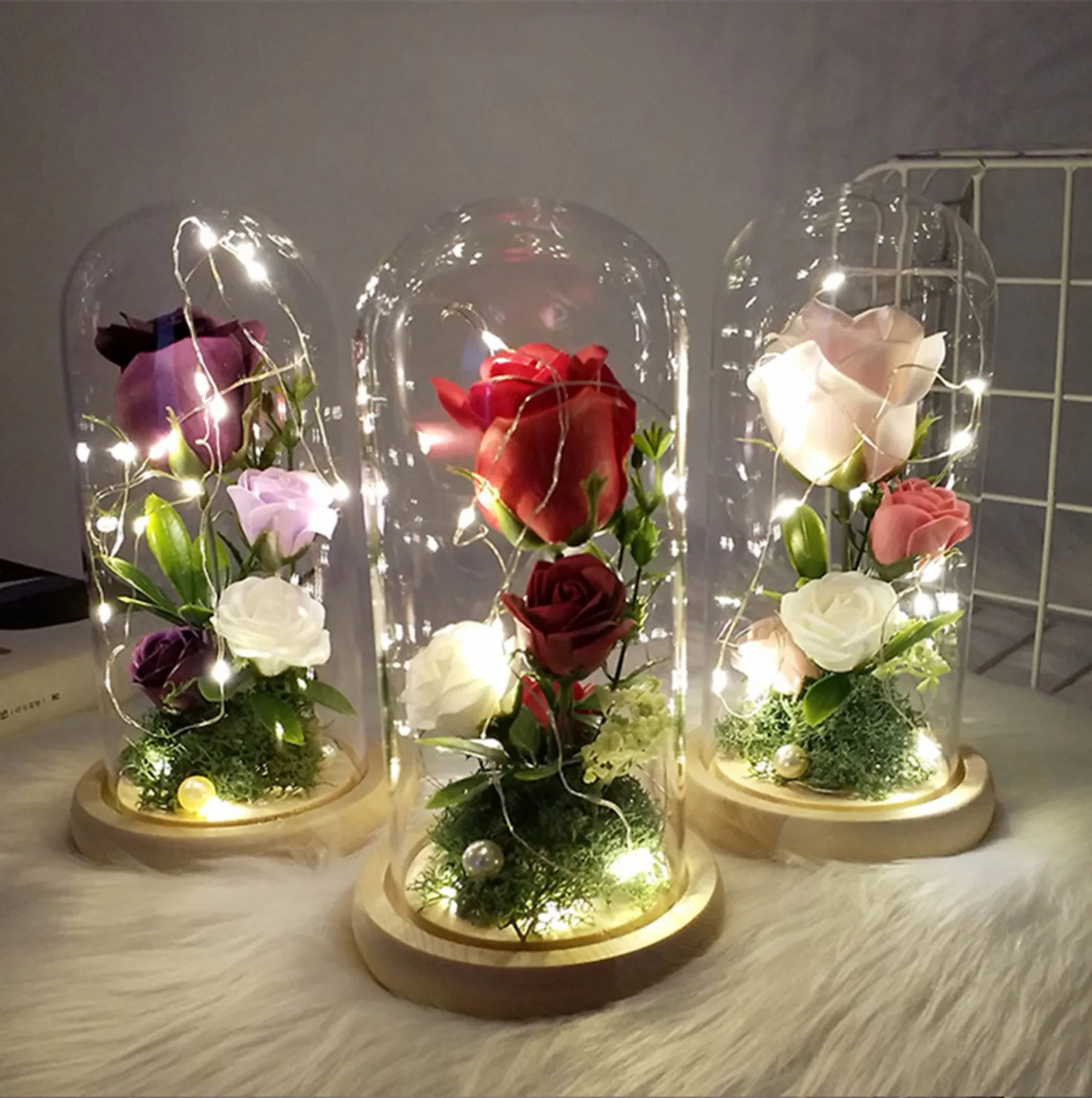 Подарок на день Святого Валентина Светодиодный светящийся в темноте стеклянный