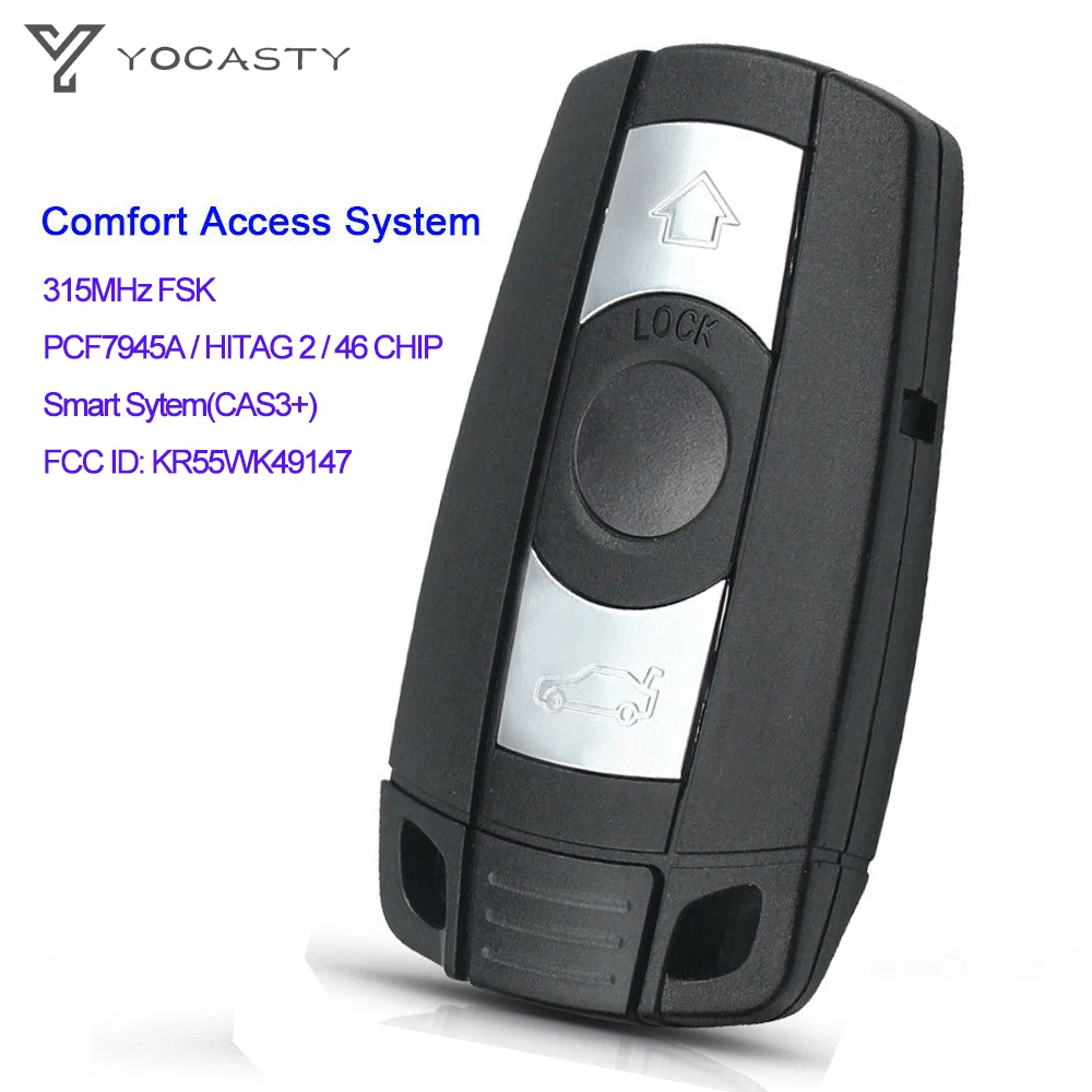 

Yocпластика 3 кнопки Cas3 + KR55WK49147 безключевой смарт-ключ для BMW 3 серии 5 серии E90 с системой комфортного доступа