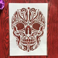 a4 29 21cm skull diy stencils wall painting scrapbook coloring embossing album decorative paper card templatewall