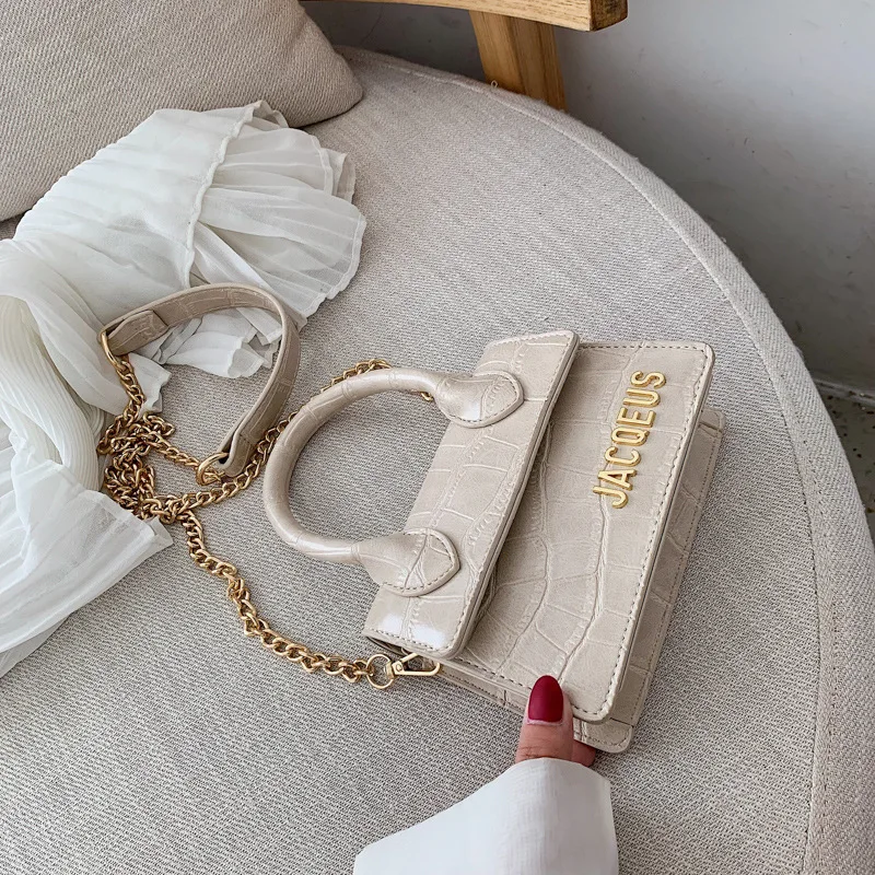 beige Аллигатор шаблон маленькие Ins Горячие сумки для женщин новая волна сумка через плечо вместительная мини-сумка роскошная сумка-мессенджер с цепочкой - Цвет: beige