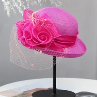 flower fascinators races hats for women elegant banquet fascinator hat girls ladies formal wedding dress fedora hats