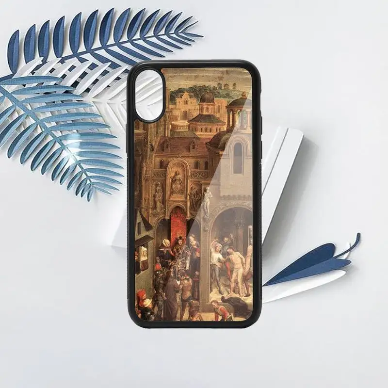 

Retro medieval Middle Ages Oil Painting Phone Cases PC for iPhone 11 12 pro XS MAX 8 7 6 6S Plus X 5S SE 2020 XR