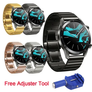 Ремешок для часов Huawei Watch GT2 46 мм, сменный Браслет для смарт-часов GT 42 мм, застёжка-бабочка из нержавеющей стали 22 мм