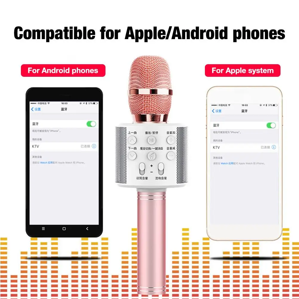 

Original Wireless WS-858 Wireless Karaoke Microphone 5 Magic Voices Changer Bluetooth Singing Mic Speaker For Phone Computer