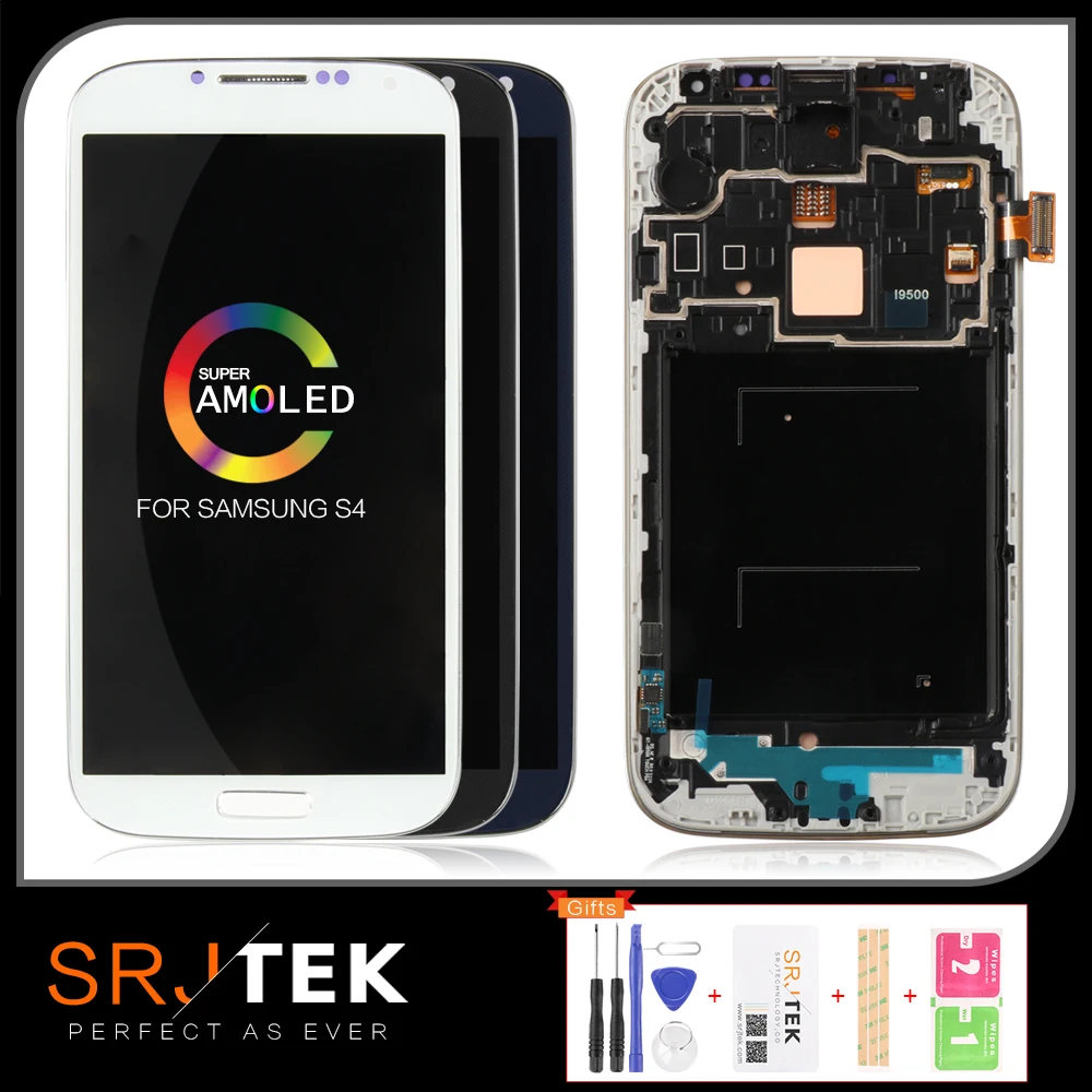 Оригинальный Super AMOLED ЖК дисплей 5 0 дюйма для SAMSUNG Galaxy S4 дигитайзер сенсорного