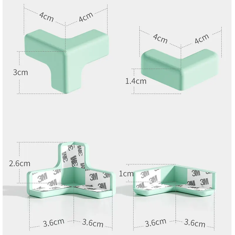 Ni&ntilde;o protecciones de seguridad de bordes anticolisi&oacute;n cubierta de protecci&oacute;n de almohadillas para beb&eacute; de silicona Protector de esquina de mesa de escritorio &aacute;ngulo-5