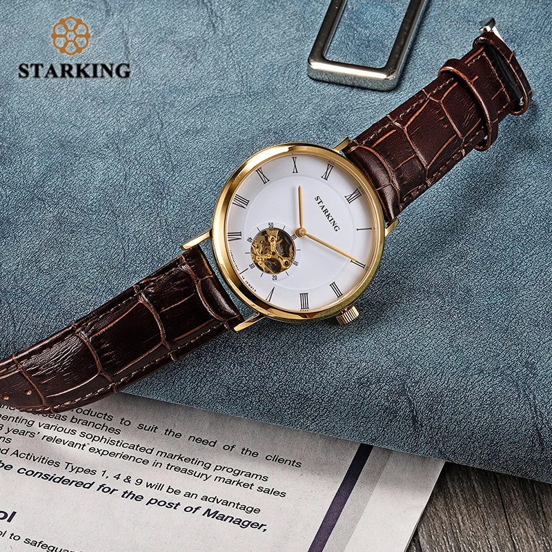 

STARKING Men Watches Mechanical Automatic Self-Wind Sapphire Crystal Watch Dial 5ATM Waterproof 2019 Fashion & Casual Wristwatch